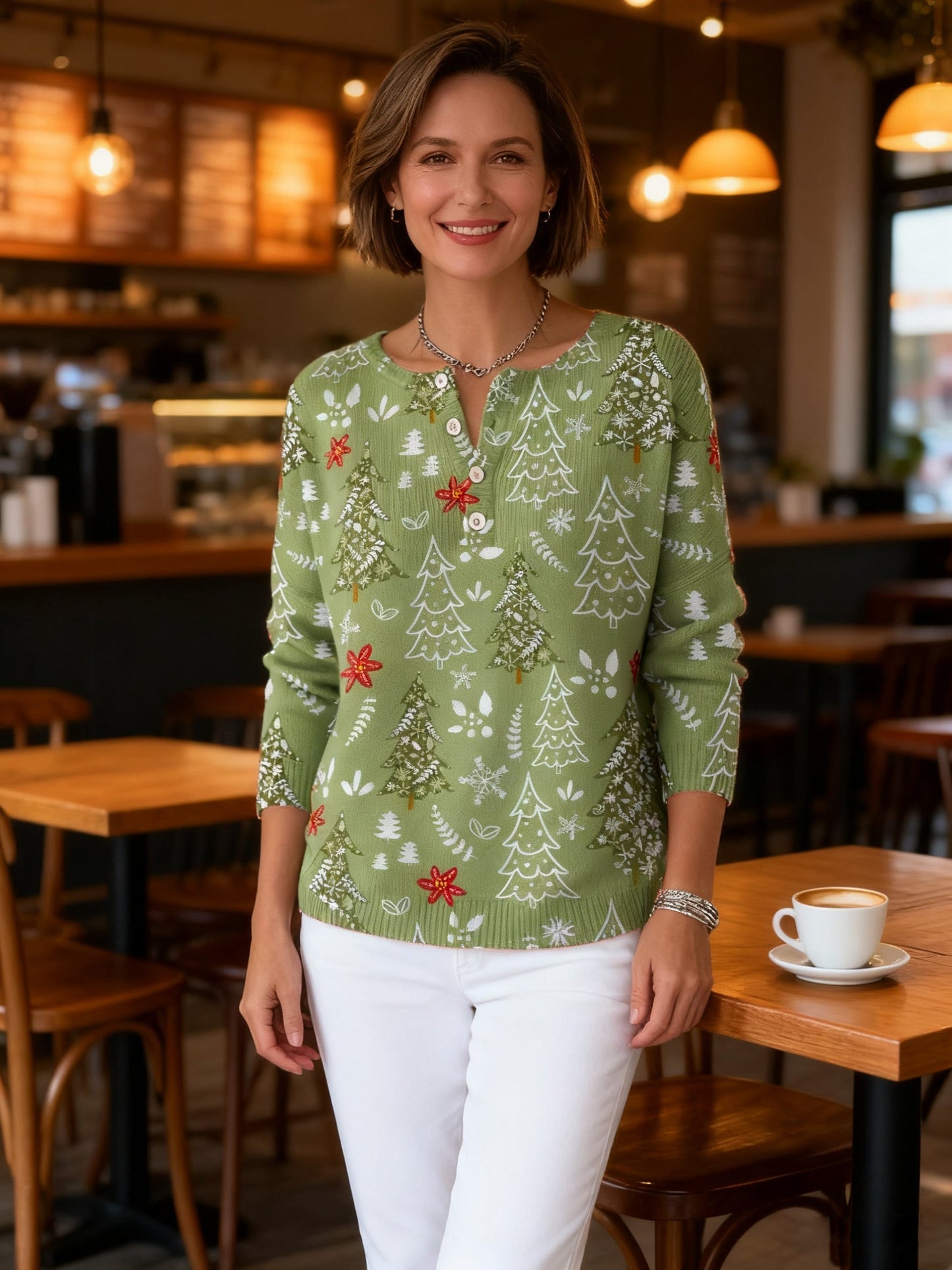 JULIA – CHRISTMAS JUMPER WITH BUTTONS