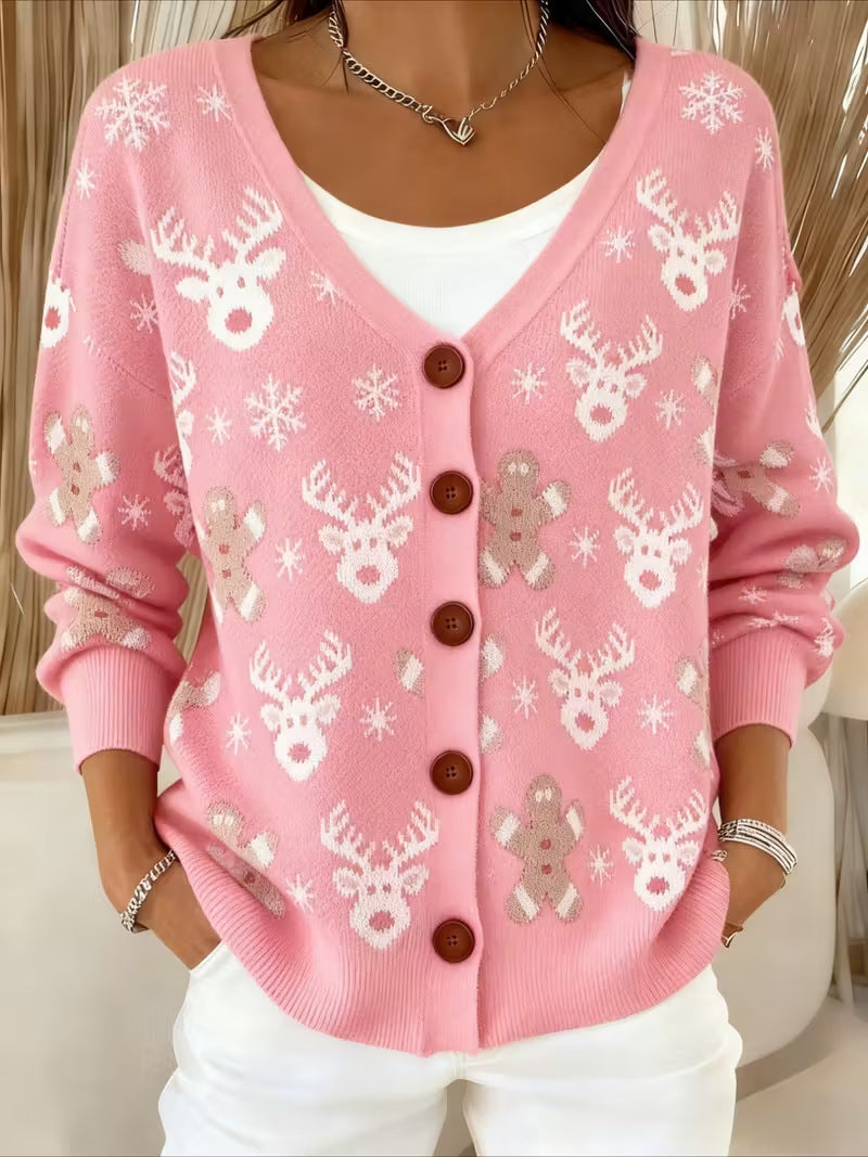 Alice | Reindeer Fair Isle Cardigan
