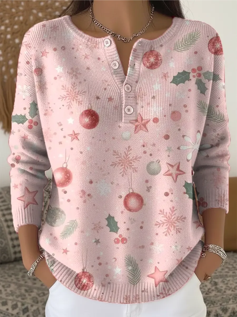 Elena | Pink Christmas Cardigan