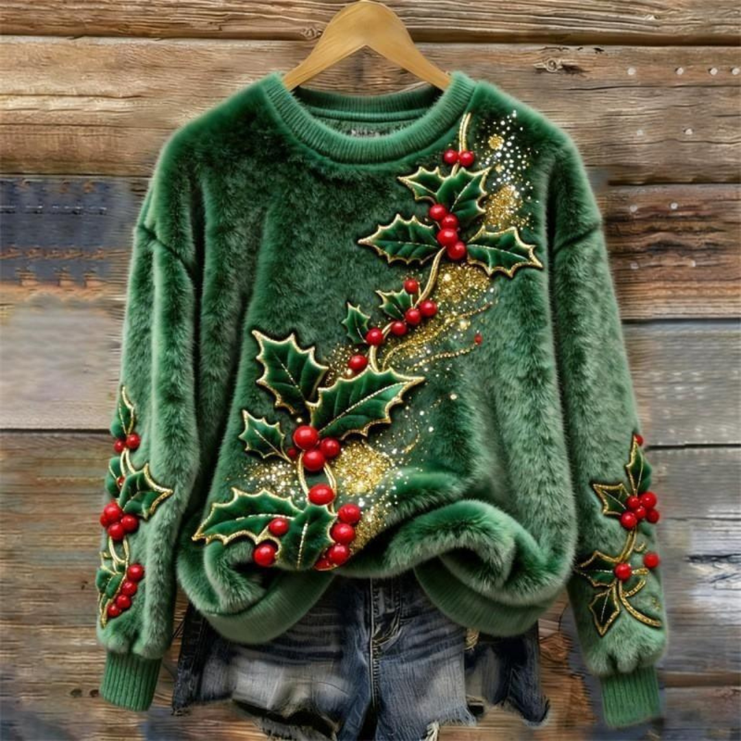 Jessie | Holly Berry Luxe Fluffy Jumper