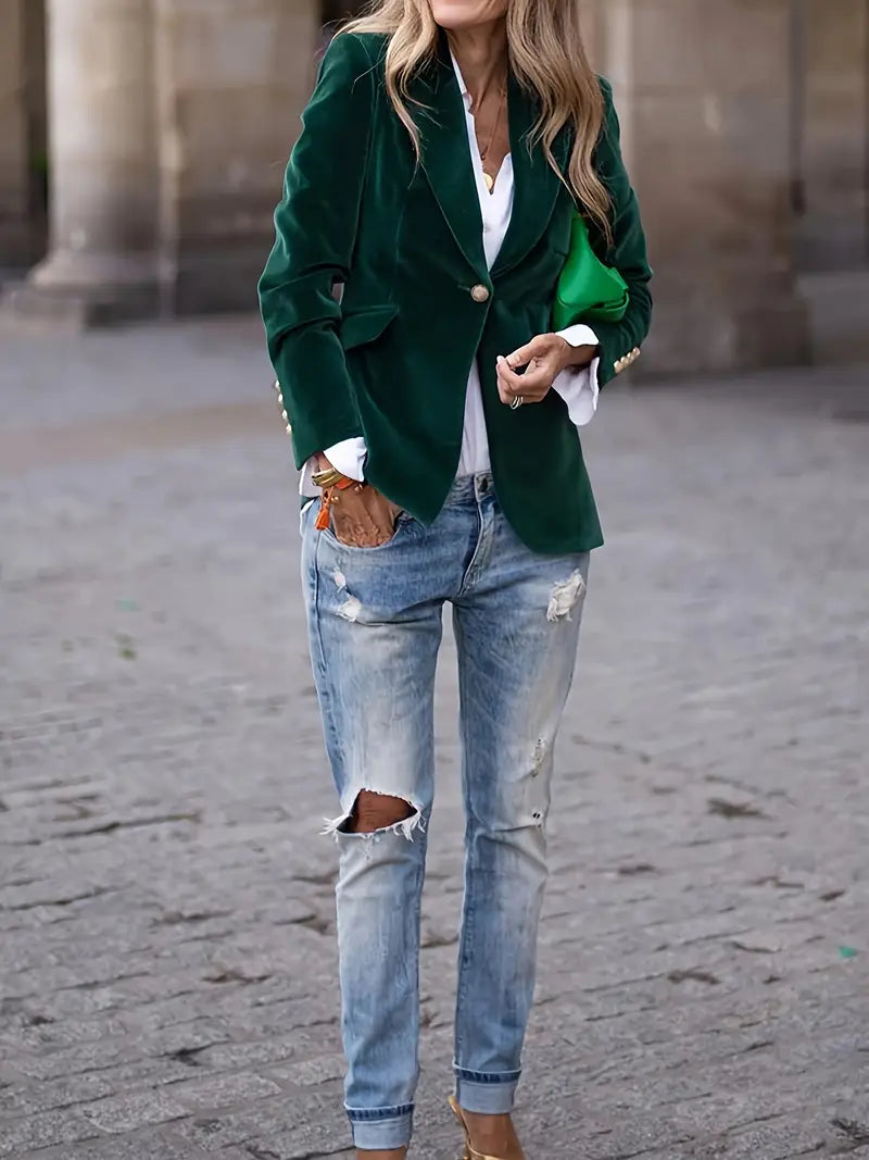 Isla | Elegant Velvet Blazer