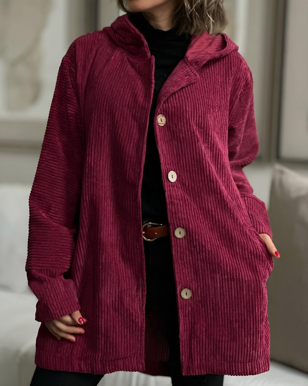 Chelsea | Cozy Corduroy Hooded Jacket