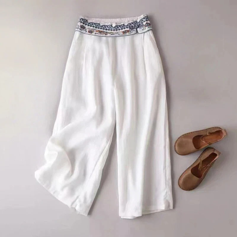 CORAL LINEN PANTS
