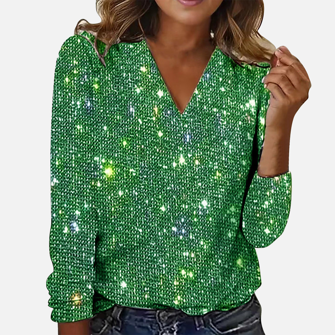 Jamie | V-Neck Diamond Blouse