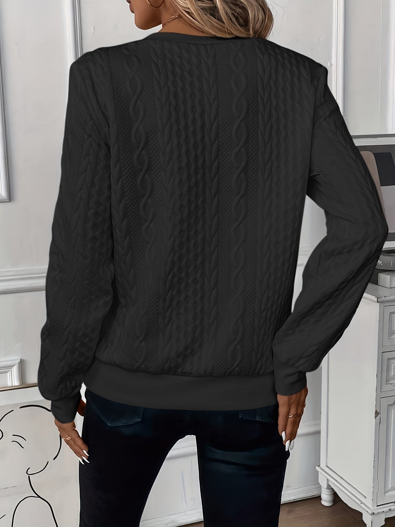 Aimee - Ladies' zip-up cable knit jumper