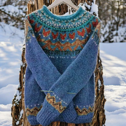 Imogen – Knitted Sweater with Traditional Pattern