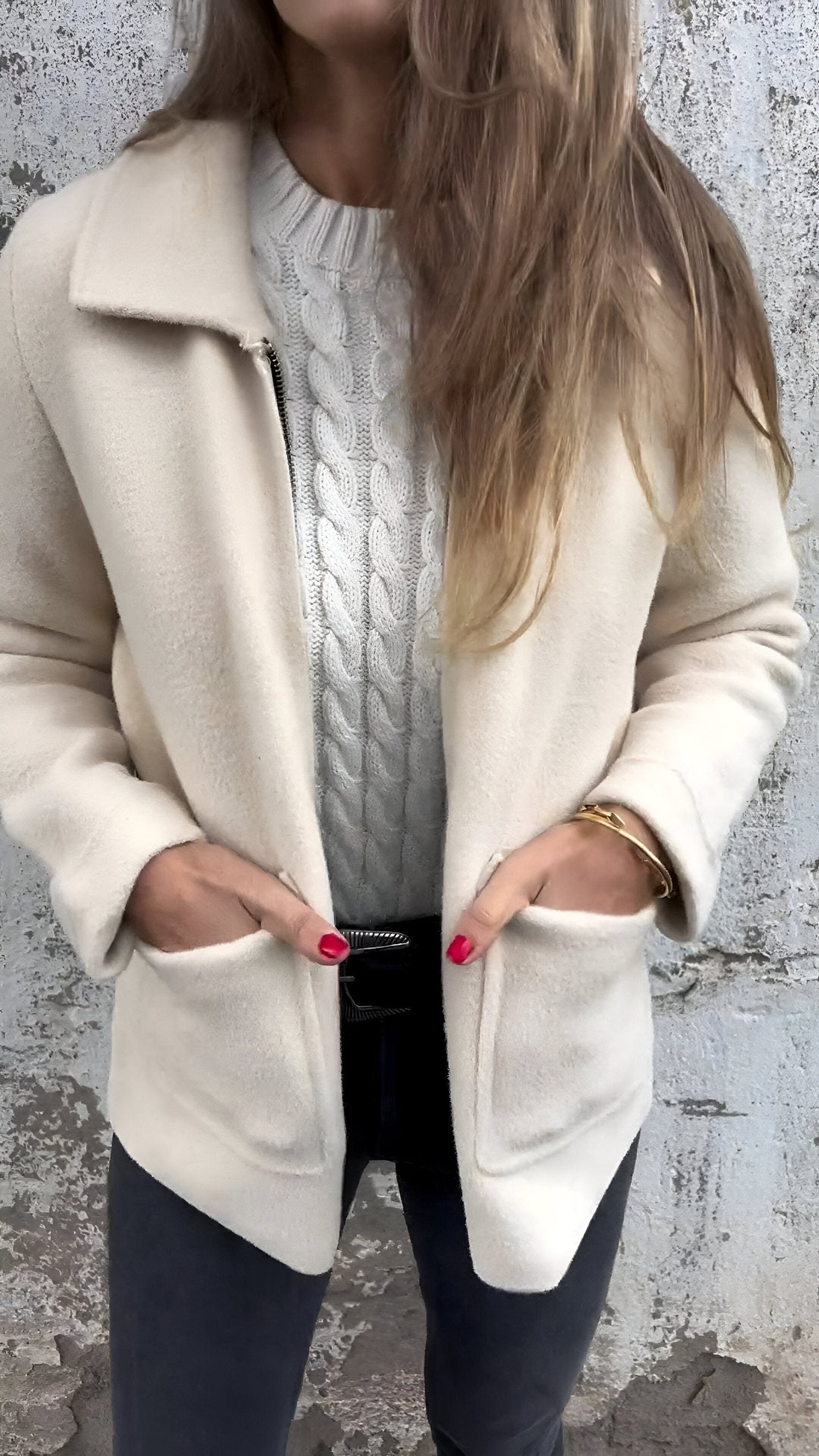 Fulvia | Stylish Lapel Zipper Jacket