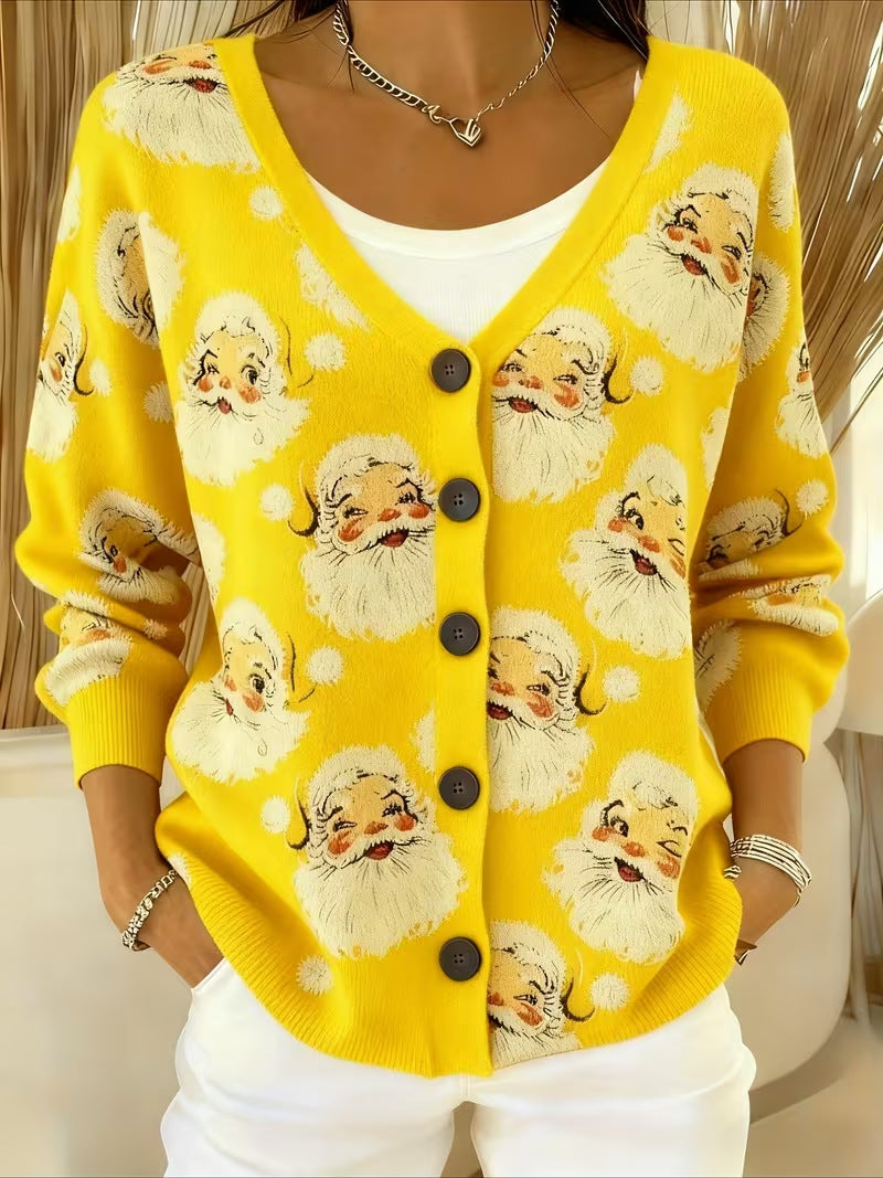 Olivia | Jolly Santa Face Cardigan