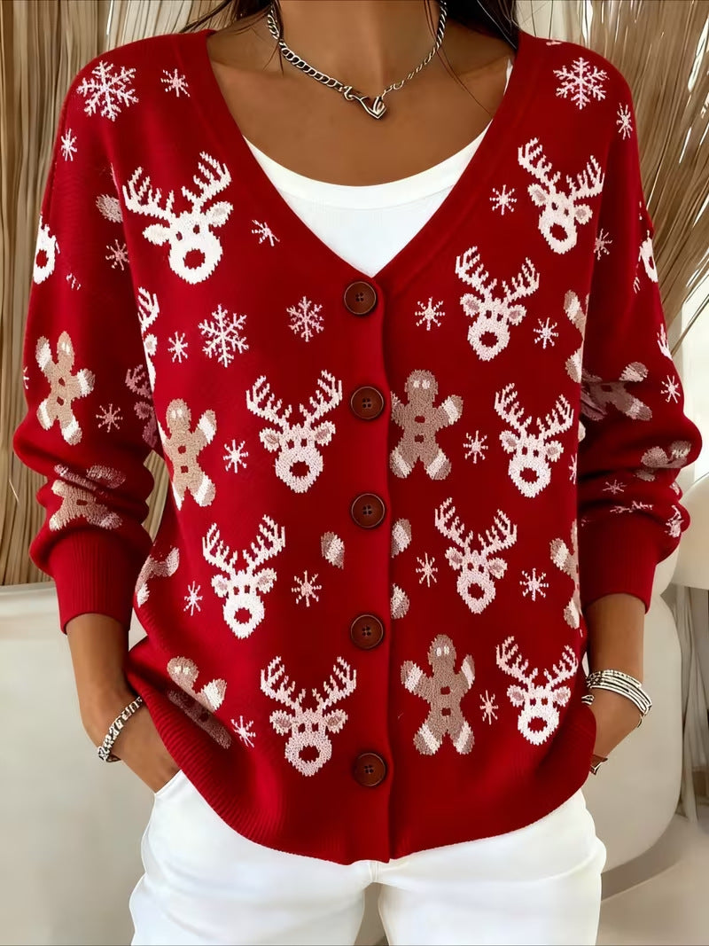 Alice | Reindeer Fair Isle Cardigan