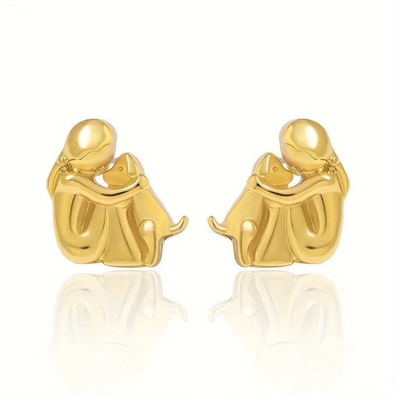LUNA | Dog Embrace Earring