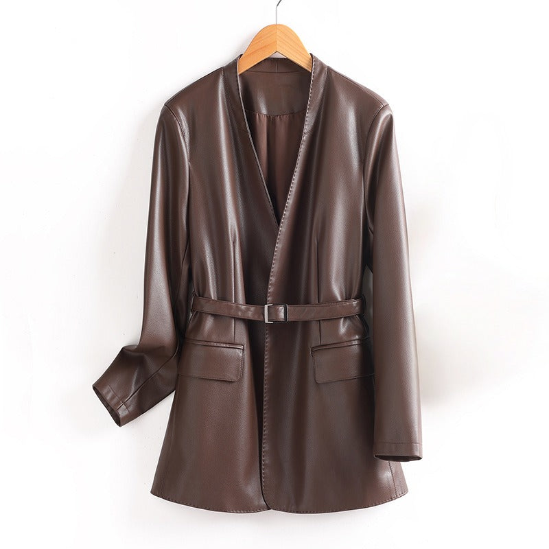 CELINA™ LEATHER BLAZER