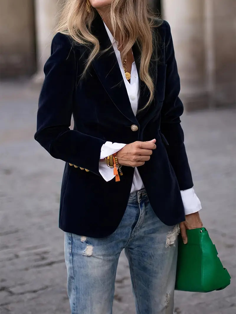 Isla | Elegant Velvet Blazer