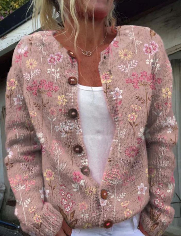 Halo | Elegant Cardigan with Floral Print